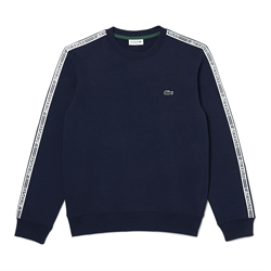 Áo Nỉ Lacoste Men's Classic Fit Logo Stripe Flannel Sweater Navy Blue Size 4