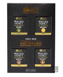 Set quà tặng 4 hộp 100% Raw Australian Manuka Honey Nature's Gold x MGO 83, 263, 514 and 829