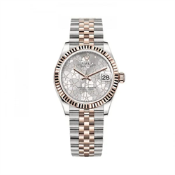 ROLEX DATEJUST 31MM STAINLESS STEEL AND ROSE GOLD FLORAL DIAL 278271-0032 NEW